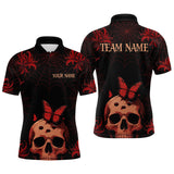 Maxcorners Skull Halloween Team Shirt Custom Horror Bowling Jersey for Men Bowling League Bowling Outfit MT2808