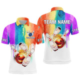 Maxcorners Rainbow Bowling Customized Name And Team Name 3D Shirt