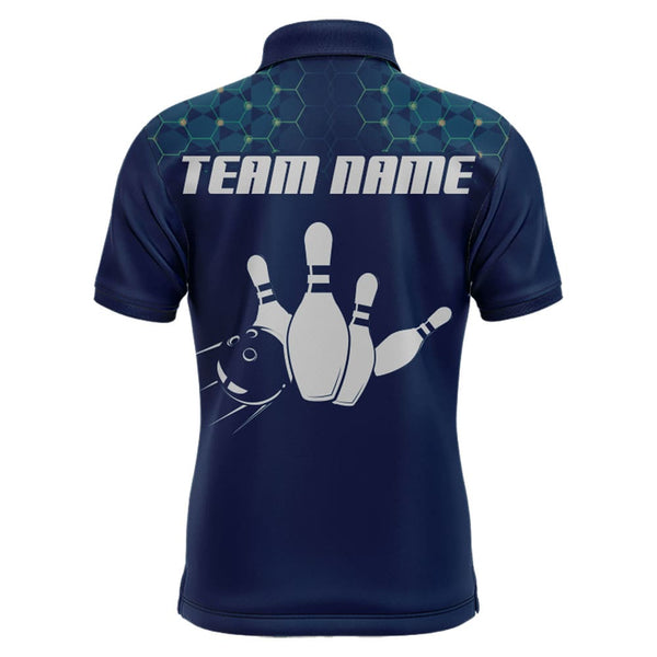 Maxcorners Bowling Team Hexagon Pattern Customized Name And Team Name 3D Shirt