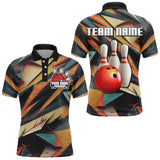 Maxcorners Personalized Bowling Shirts Men Custom Bowling Jersey Team Bowling Polo Shirt