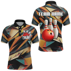 Maxcorners Personalized Bowling Shirts Men Custom Bowling Jersey Team Bowling Polo Shirt