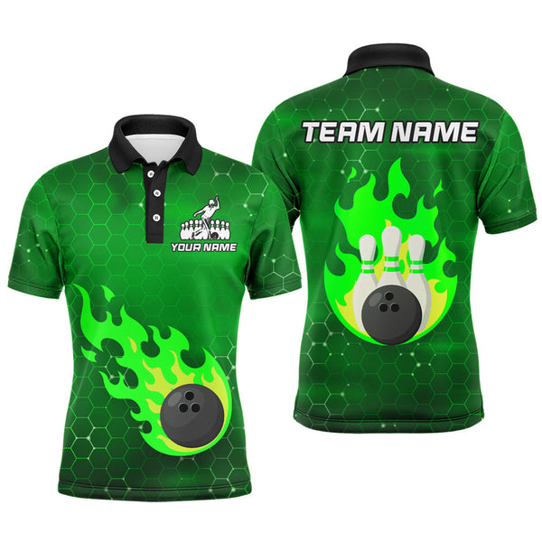 Maxcorners Flame Bowling Jersey Bowling Team Multicolor Option Customized Name 3D Shirt