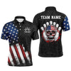 Maxcorners Skull Bowling Polo Shirt Us Flag Bowling Jersey Bowling Camo Bowling Customized For Men And Women
