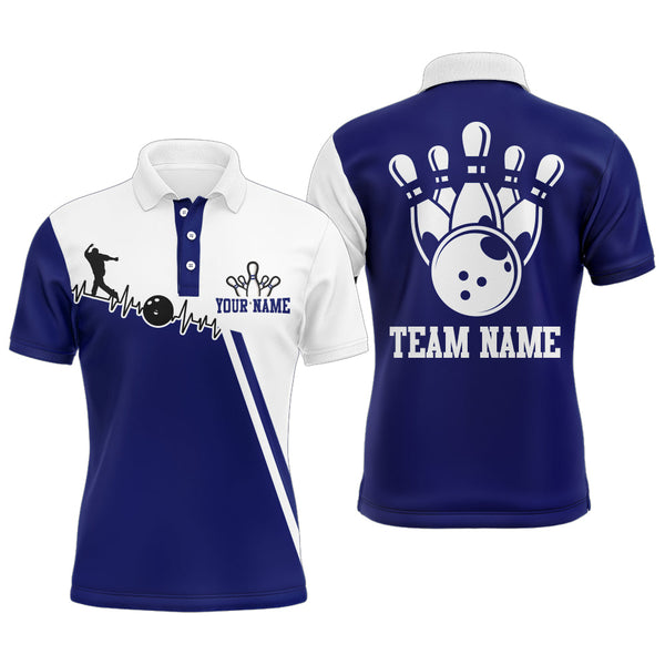 Maxcorners Camo Bowling Blue Customized Name And Team Name 3D Shirt