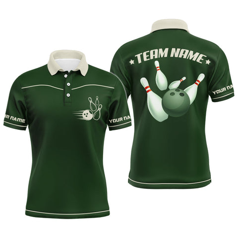 Maxcorners Green Bowling Team Basic Customized Name And Team Name 3D Shirt