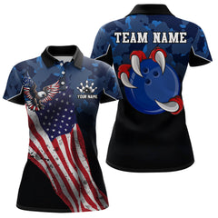 Maxcorners Personalized Eagle Bowling Shirt American Bowling Jersey Polo Team League