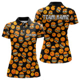 Maxcorners Funny Orange Humburger Bowling Shirt for Men Bowling Team League Polo & Quarter-Zip Bowling Jersey MT1607