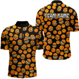 Maxcorners Funny Orange Humburger Bowling Shirt for Men Bowling Team League Polo & Quarter-Zip Bowling Jersey MT1607