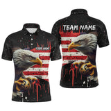 Maxcorners American Flag Bowling Shirt Custom Eagle Bowling Jersey For Men And Women Polo Bowling League LM0803