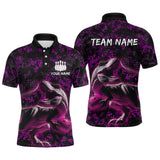 Maxcorners Custom Purple Bowling Shirt Dinosaur Bowling Jersey Quarter Zip Bowling League LM0803