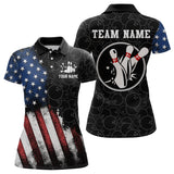 Maxcorners Personalized American Bowling Shirt Polo Bowling Jersey Patriotic Bowling Outfit