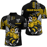 Maxcorners Custom Funny Bee Bowling Team Shirt Bowling Jersey for Men Bowling Outfit Gifts MT1607