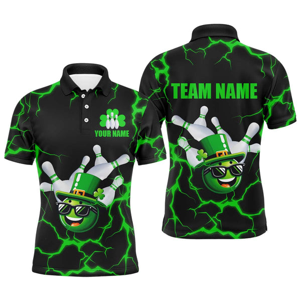 Maxcorners Personalized Bowling Patrick Day Shirt For Men Lucky Bowling Jersey Green