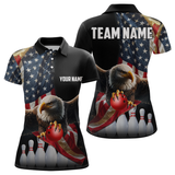 Maxcorners Custom Eagle Bowling Team Jersey American Bowling Polo Shirt for Men Women