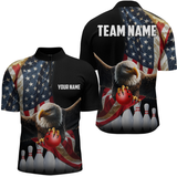 Maxcorners Custom Eagle Bowling Team Jersey American Bowling Polo Shirt for Men Women