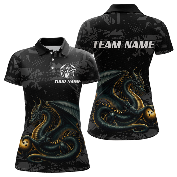 Maxcorners Dragon Bowling Team Shirt Custom Dragon Bowling Jersey Polo Bowling Performance