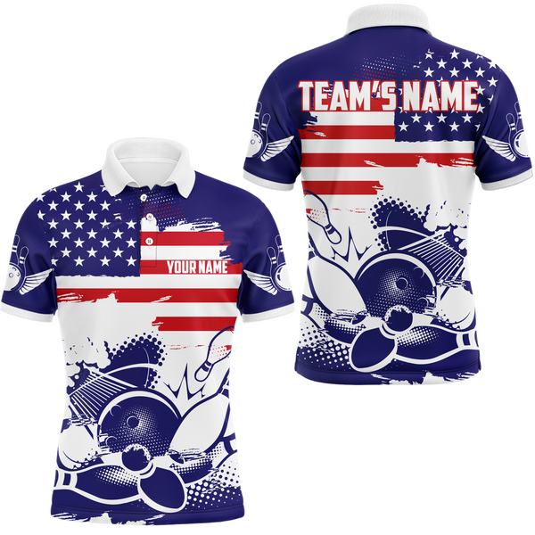 Maxcorners American Bowling Blue Customized Name And Team Name 3D Shirt