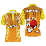 Maxcorners Strike Bowling Flame Customized Name And Team Name 3D Shirt