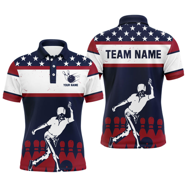 Maxcorners American Flag Classic Bowling Customized Name And Team Name 3D Shirt