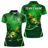 Maxcorners Lucky Bowling Shirt For Men St. Patrick Day Bowling Shirt Custom Green Polo Shir