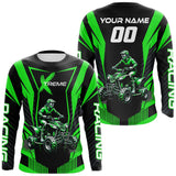 Maxcorners Green ATV Motocross Jersey Men Youth Upf30+ Custom Quad Bike Shirt Boys Girls Extreme Off-Road PDT898 MT2809