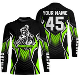 Maxcorners Green Motocross Jersey Men Women Kid Upf30+ Custom Dirt Bike Shirt Off-Road Jersey Boys Girls MT2809