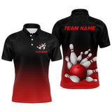 Maxcorners Red and Black Snowflake Christmas Bowling Shirts For Men Custom Bowling Team Jerseys Bowlers Outfit