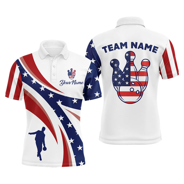 Maxcorners American Flag Bowling Team Patriotic Customized Name And Team Name 3D Shirt