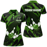 Maxcorners Bowling Ball And Pins Hexagon Multicolor Option Customized Name 3D Shirt For Women