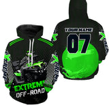 Maxcorners Green ATV Motocross Hooded Jersey Men Women Custom Quad Bike Hoodie For Adult Off-Road PDT904 MT2809