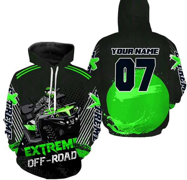 Maxcorners Green ATV Motocross Hooded Jersey Men Women Custom Quad Bike Hoodie For Adult Off-Road PDT904 MT2809