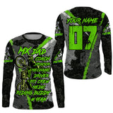 Maxcorners Custom MX Dad Jersey UPF30+ Green Dirt Bike Shirt Motocross Racing Long Sleeves LM2809