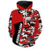 Maxcorners Red Camo Quad Bike Hoodie Men Women Custom ATV Motocross Hooded Jersey For Adult MT2709