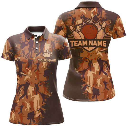 Maxcorners Bowling And Pins Multicolor Option Customized Name 3D Shirt For Women