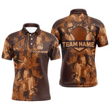 Maxcorners Custom Bowling Shirts Men Camo Bowling Jersey Team League Bowling Polo Shirt | Purple