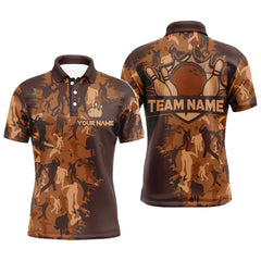 Maxcorners Custom Bowling Shirts Men Camo Bowling Jersey Team League Bowling Polo Shirt | Purple