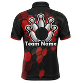 Maxcorners Black&Red Bowling Customized Name And Team Name 3D Shirt