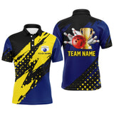 Maxcorners Black&Blue Bowling League Customized Name And Team Name 3D Shirt