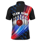 Maxcorners Bowling Black Hexagon Customized Name And Team Name 3D Shirt