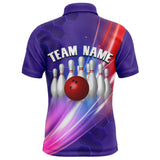 Maxcorners Lightning Purple Bowling Customized Name And Team Name 3D Shirt