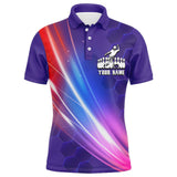 Maxcorners Lightning Purple Bowling Customized Name And Team Name 3D Shirt