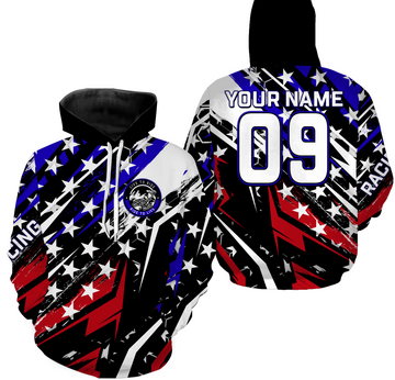 Maxcorners American Flag Quad Bike Hoodie For Adult ATV Motocross Hooded Jersey Patriotic Off-Road PDT908 MT2809