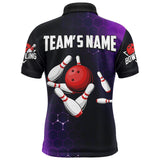 Maxcorners Purple Bowling Team League Customized Name And Team Name 3D Shirt