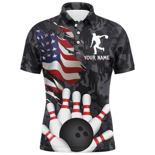 Maxcorners American Bowling Camo Customized Name And Team Name 3D Shirt