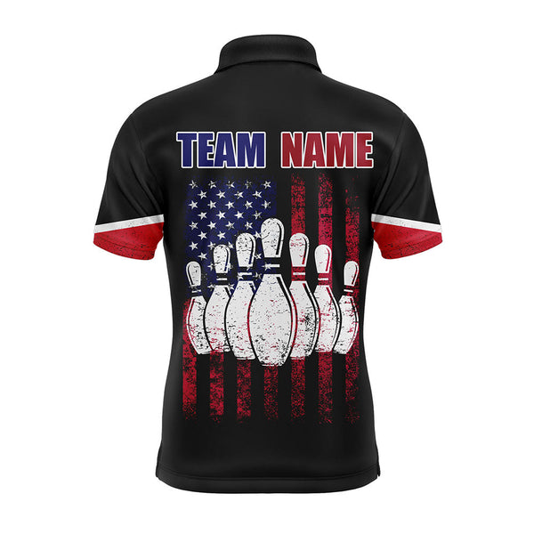 Maxcorners American Flag Bowling Customized Name And Team Name 3D Shirt