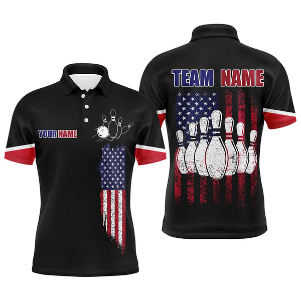 Maxcorners American Flag Bowling Customized Name And Team Name 3D Shirt