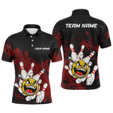 Maxcorners Custom Bowling Shirt Men Funny Bowling Jersey Team League Bowling Polo Shirt | Red