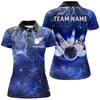 Maxcorners Custom Navy Bowling Polo Shirt For Men Lightning Thunder Bowling Jersey Team League