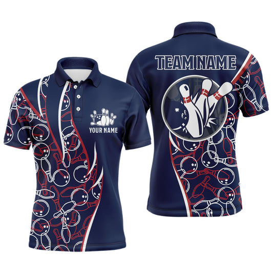 Maxcorners Retro Bowling Pattern Multicolor Option Customized Name 3D Shirt