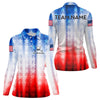Maxcorners Patriotic Golf Polo Shirt for Men Women Custom Golf Shirts Red and Blue Golf ApparelMT0306